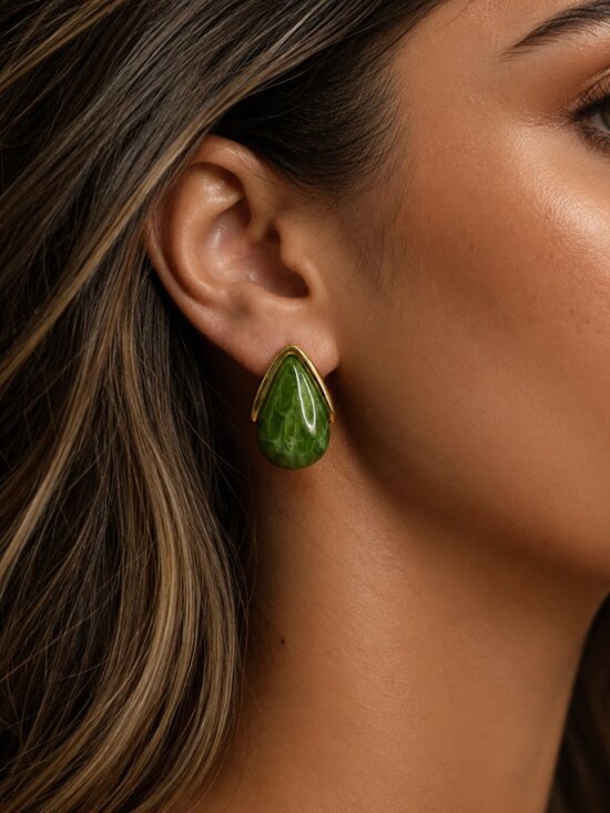 Anthropologie Jewelry - Anthro 18K Green Petra Mini Drop Earrings